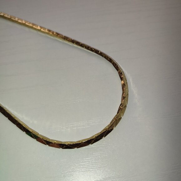 Long Golden Chain Triangles Unmarked Vintage Boho Bohemian - Picture 3 of 7